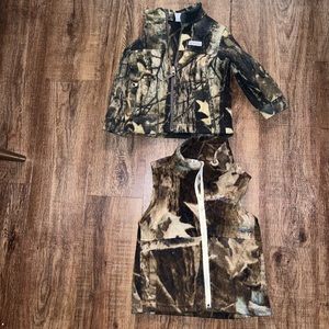 Camo Columbia Set Vest and Fleece Zip Up